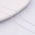 Polished silver-plated flat O-chain link for DIY necklace and bracelet jewelry making - Flat Cable Chain (Thick Silver Plated) / Silver