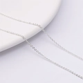 Polished silver copper cross chain extension for DIY handmade jewelry bracelets - Flat Cable Chain (Thick Silver Plated) / Silver