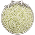 4mm cream yellow glass seed beads in a silver decorative tray for DIY jewelry making - 4mm (Aperture Approx 1mm) / 10g/Pack(Approx 170 Pcs) / Ginger Yellow (NB3)