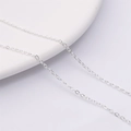 Silver plated flattened cable chain links for DIY handmade necklace making projects - Flat Cable Chain (Thick Silver Plated) / Silver