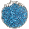 Perle di vetro sfaccettate blu e rosa per gioielli fai-da-te in vassoio d'argento - Confezione da 10g / Blu