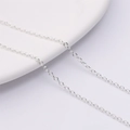 Polished silver-plated flat O-link chain for DIY jewelry making bracelets and necklaces - Round Cable Chain (Thick Silver Plated) / Silver