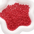 Perles de rocaille rouges 5x5mm en verre pour création bijoux DIY dans un plat blanc - 450g/Paquet (Environ 4500 Pcs) 5x5mm, Trou ~1mm / Rouge