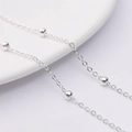 Polished silver-plated bead chain for DIY bracelet and necklace jewelry making - Cross Satellite Bead Chain (Thick Silver Plated) / Silver
