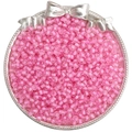 Perline di vetro rosa sfaccettate per gioielli fai-da-te in un vassoio d'argento decorato - Confezione da 10g / Rosa