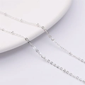 Silver copper beaded O-chain connector for DIY handmade jewelry and accessory making - Satellite Bead Chain (Thick Silver Plated) / Silver