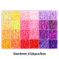 24-grid box of 6mm multicolor Heishi beads for DIY jewelry and bracelet making - 6mm / Red Yellow Purple Box