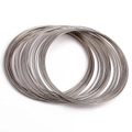 Silver memory wire bracelet loops in plated steel for DIY jewelry making and beading - 50 Loops/Pack (0.6mm Thickness, 6cm Diameter) / Nickel
