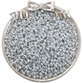 Pearly light grey blue 4mm glass seed beads in a decorative silver relief tray - Gray(NB17)