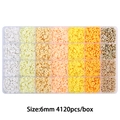 Bastelset mit 28 Fächern, 6 mm Heishi-Perlen in warmen Farben und goldenen Zwischenperlen - Verlaufsfarben loses Perlenset / 6mm (Ca. 4120 Stück/Box) / Gelber Farbverlauf