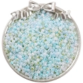 Light blue AB iridescent 4mm glass seed beads in a silver tray for DIY jewelry making - NB Blue-Green Series