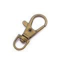 Antique bronze swivel snap hook with 360-degree D-ring for DIY keychain making - 5 Pieces/Pack (13x34mm) / Antique Bronze