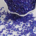 Perles de verre tubes 2mm bleu iridescent pour broderie DIY et bijoux artisanaux - 2mm 450g/Paquet / Bleu royal