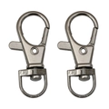 Deux mousquetons rotatifs noir fusil en alliage de zinc pour porte-clés et bijoux DIY - 13×34mm (20 Pièces/Paquet) / Métal canon