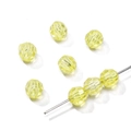 Light yellow 6mm faceted acrylic crystal beads with hole for DIY jewelry making - 6mm / 300 Pieces/Pack (Aperture approx 1mm) / Yellow