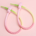 Adjustable gradient silicone strap with pink flower buckle for keys and organization - 21cm / Light Pink Head