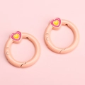 Fermoir porte-clés anneau à ressort cœur rose pour sacs et accessoires DIY - Rose Orangé