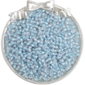 Bulk 4mm light blue translucent glass seed beads in a silver tray for DIY jewelry - 10g/Pack Approx 140 Beads / Light Blue