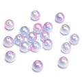 Polished macaron gradient ABS pearls with holes for DIY jewelry making and crafts - 4mm 300 Pcs / Pink and Purple Series