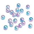 DIY iridescent gradient round pearl beads with polished blue and purple finish - 4mm 300 Pcs / Lake Blue Series