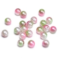 Pink green and cream white gradient ABS imitation pearl beads for DIY jewelry making - 4mm 300 Pcs / Pink and White