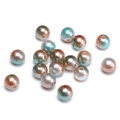 Polished ABS gradient pearl beads in brown and blue for DIY jewelry making accessories - Champagne Brown