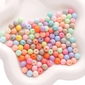 Mix of 8mm and 10mm colorful frosted acrylic round beads for DIY jewelry making - Random Mixed Colors