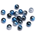 Deep blue and silver gradient ABS pearl round beads with metallic luster for jewelry DIY - Black Blue
