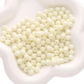 Matte cream acrylic beads for DIY jewelry making in a decorative flower shaped tray - 8mm 100 Pcs / Beige
