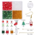 Kit de perles de Noël DIY avec perles de cristal rouges, vertes et breloques festives - Kit de Noël en Perles de Cristal / 1 Ensemble/Paquet