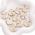 Round wooden DIY charm with laser-cut hearts, clouds and SOAR engraving detail - Round - Soar (#03) / 5 Pieces/Pack (25mm) / Natural Wood Color