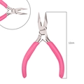 Alicates profesionales de 12cm con mango rosa para joyería y manualidades de DIY - Alicates de Punta Fina (Sin Dientes) / 1 Pieza (12cm) / Rosa