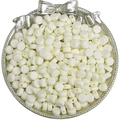 Perline lenticolari in acrilico bianco opaco per gioielli e braccialetti fai da te - 50 Pezzi/Confezione / Bianco avorio