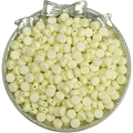 Perle in acrilico bianco crema di forma tonda piatta per gioielli fai-da-te e bracciali - 50 Pezzi/Confezione / Beige