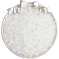DIY white translucent abacus beads and glass seed beads in a silver tray - 3x6mm (Approx. 50 Pieces/Pack) / White Jade