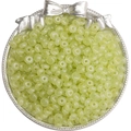 Light green glass abacus beads for DIY jewelry making displayed in a silver tray - 3x6mm (Approx. 50 Pieces/Pack) / Bud Green