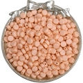 Perles en acrylique mat rose abricot plates et rondes pour bijoux DIY et bracelets - 50 Pcs/Paquet / Rose chair