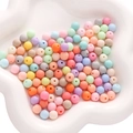 Bunte matte Acrylperlen für DIY-Schmuck und handgemachte Armbandherstellung - Zufällige Mischfarben (50g/Packung) / 8mm (Loch ca. 1.5mm, ca. 200 Stück)