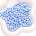Sky blue matte acrylic frosted round beads for DIY jewelry and bracelet crafting - Sky Blue