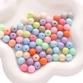 Pastell-Acrylperlen mit matter Oberfläche für DIY-Armbänder und handgefertigte Ketten - Zufällige Mischfarben (50g/Packung) / 10mm (Loch ca. 1.5mm, ca. 95 Stück)