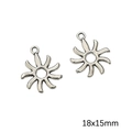 Silberne Sonnenanhänger aus Legierung 18x15mm für DIY Schmuckherstellung und Basteln - Sonnenblume / 10er Pack / Antiksilber