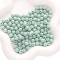 8mm mint green matte acrylic round beads arranged in a heart shape for DIY jewelry crafting - Sage Grey