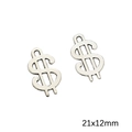 Silberne Dollarzeichen-Anhänger für DIY-Schmuck, 21x12mm Metall-Charms mit kleiner Öse - Dollarzeichen