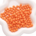 Matte orange acrylic round beads for DIY jewelry and handmade bracelet making - Orange Red
