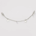 Catena di sicurezza in argento per bracciali con stelle e pietre di zirconi chiari - 1 Pezzo/Confezione / Stile 03 Catena Argentata