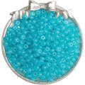 Turquoise abacus glass beads in a decorative silver tray for DIY jewelry making - 3x6mm (Approx. 50 Pieces/Pack) / Indigo