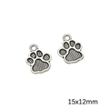 Antiksilberne Katzenpfoten-Anhänger 15x12mm für DIY-Schmuck und handgemachte Armbänder - Katzenpfote
