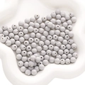 8mm and 10mm matte grey acrylic round spacer beads with holes for DIY jewelry making - Crescent Grey