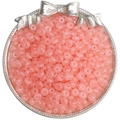 Pink macaron glass abacus beads for DIY jewelry making in a silver bow metal tray - 3x6mm (Approx. 50 Pieces/Pack) / Orange