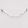 Bracciale a catena di sicurezza argentato con perle sfaccettate e dettagli in zirconi - 1 Pezzo/Confezione / Stile 05 Catena Argentata